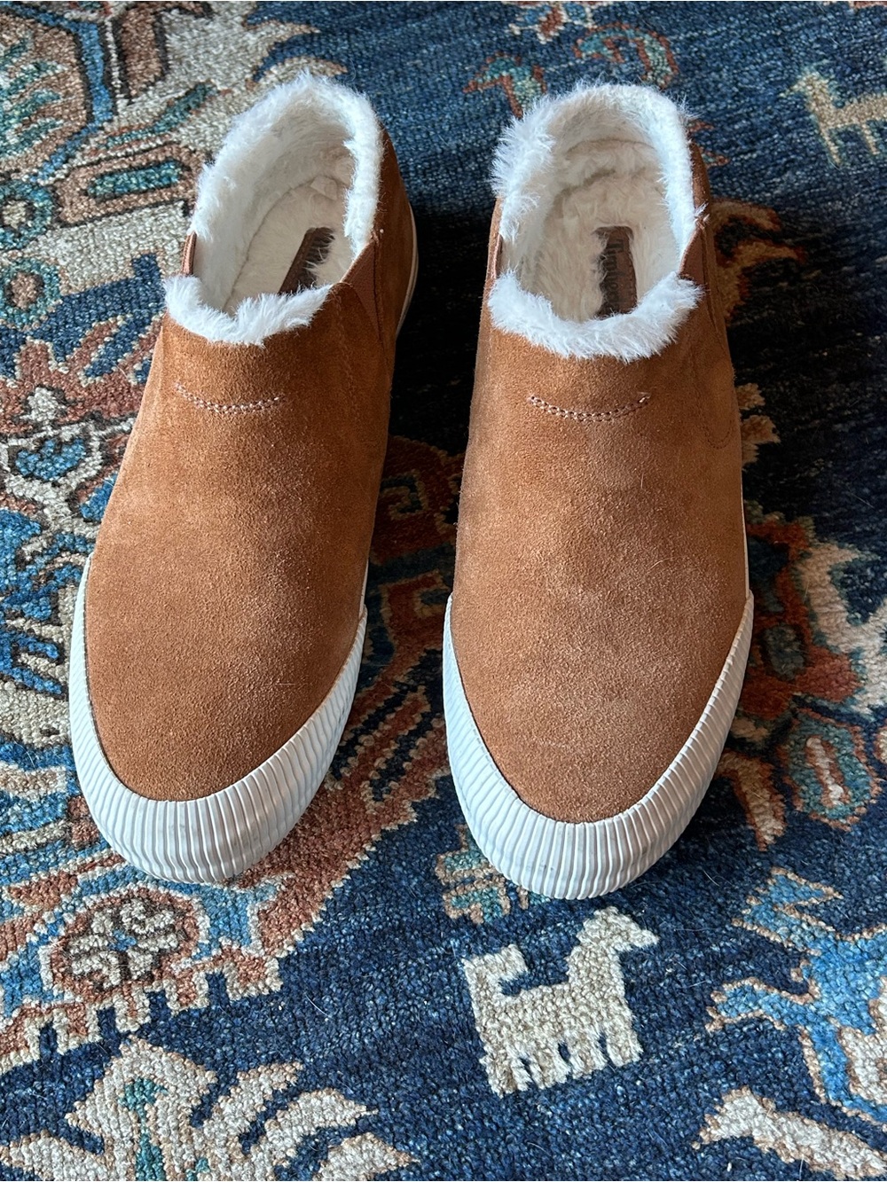 Timberland Faux-Fur Lined Suede Slip-On Sneakers - sz 10